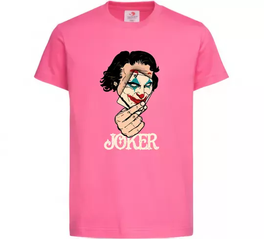Дитяча футболка Joker card Яскраво-рожевий фото