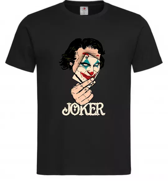 Чоловіча футболка Joker card Чорний фото