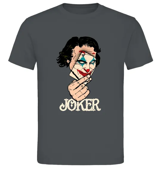 Чоловіча футболка Joker card Графіт фото