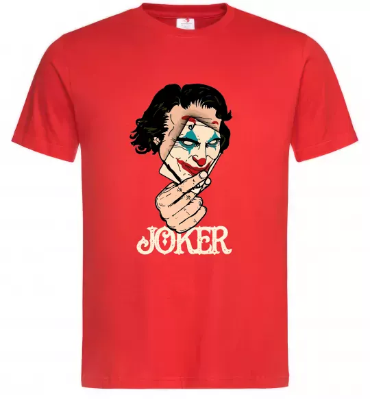 Чоловіча футболка Joker card Червоний фото