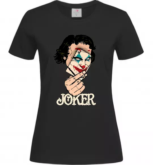 Женская футболка Joker card Черный фото