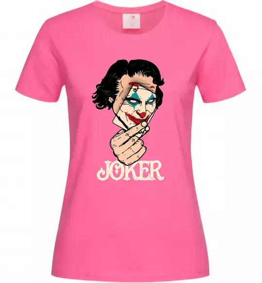 Женская футболка Joker card Ярко-розовый фото