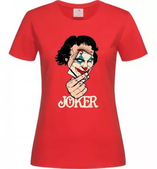 Женская футболка Joker card Красный фото