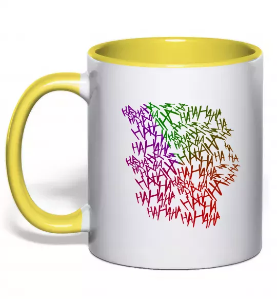 Чашка с цветной ручкой Joker Ha-ha-ha Солнечно желтый фото