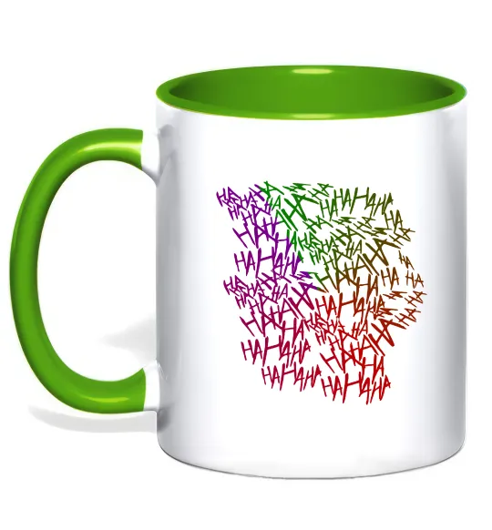 Чашка с цветной ручкой Joker Ha-ha-ha Лаймовый фото