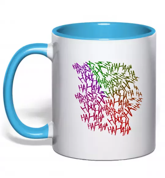 Чашка с цветной ручкой Joker Ha-ha-ha Голубой фото