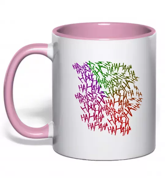 Чашка с цветной ручкой Joker Ha-ha-ha Нежно розовый фото