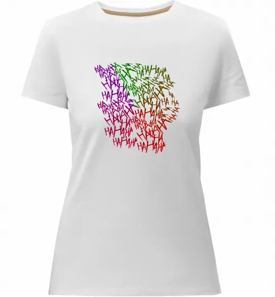 Женская премиум футболка Joker Ha-ha-ha Белый фото