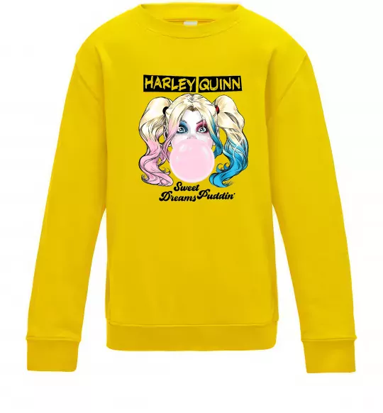Детский Свитшот Harley Quinn з жуйкою Солнечно желтый фото