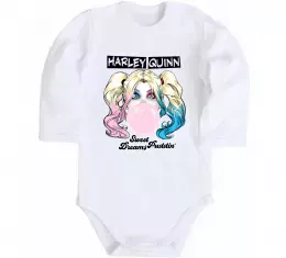 Детский боди Harley Quinn з жуйкою Белый фото