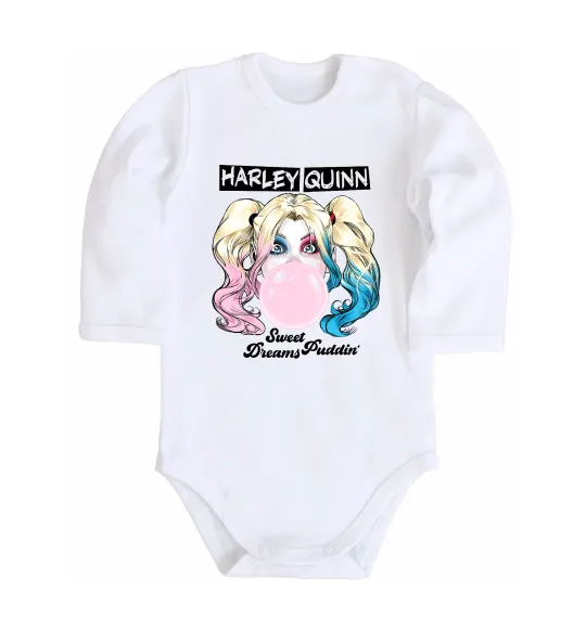 Дитячий бодік Harley Quinn з жуйкою Білий фото