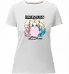 Жіноча преміум футболка Harley Quinn з жуйкою Білий фото