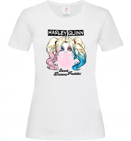 Женская футболка Harley Quinn з жуйкою Белый фото