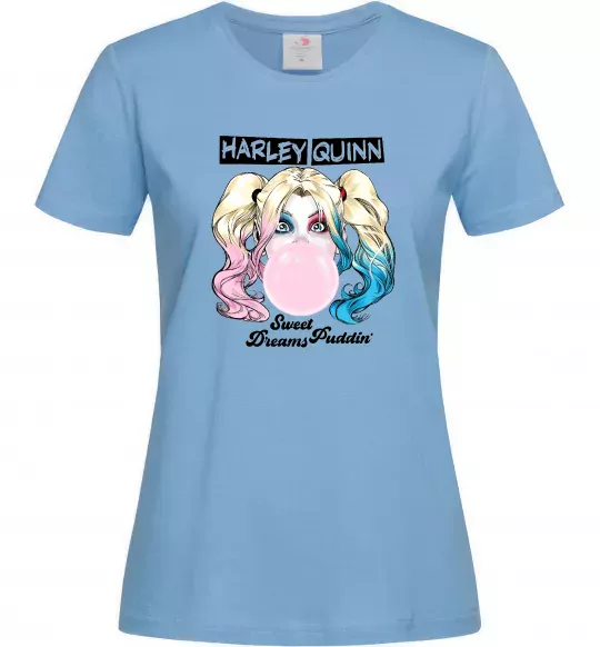 Женская футболка Harley Quinn з жуйкою Голубой фото