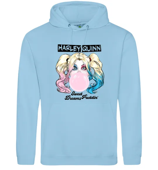 Мужская толстовка (худи) Harley Quinn з жуйкою Голубой фото
