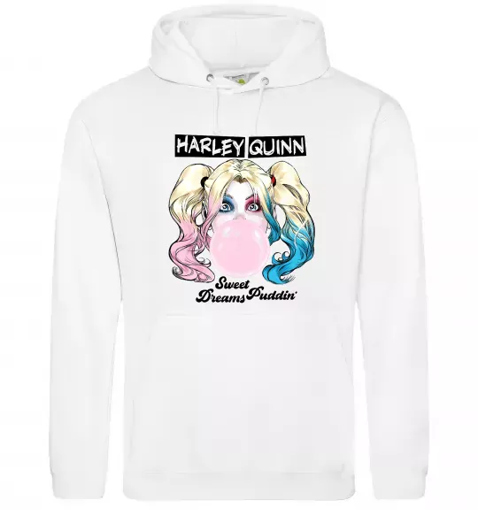 Жіноча толстовка (худі) Harley Quinn з жуйкою Білий фото