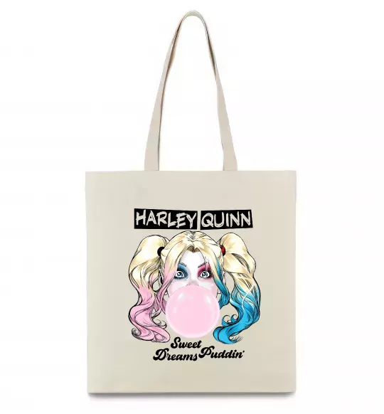 Эко-сумка Harley Quinn з жуйкою Бежевый фото