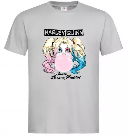 Мужская футболка Harley Quinn з жуйкою Серый фото