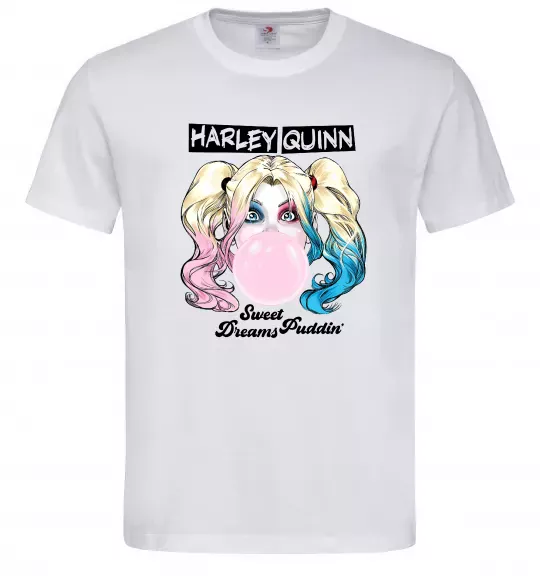 Мужская футболка Harley Quinn з жуйкою Белый фото