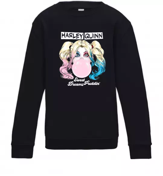 Детский Свитшот Harley Quinn з жуйкою Черный фото