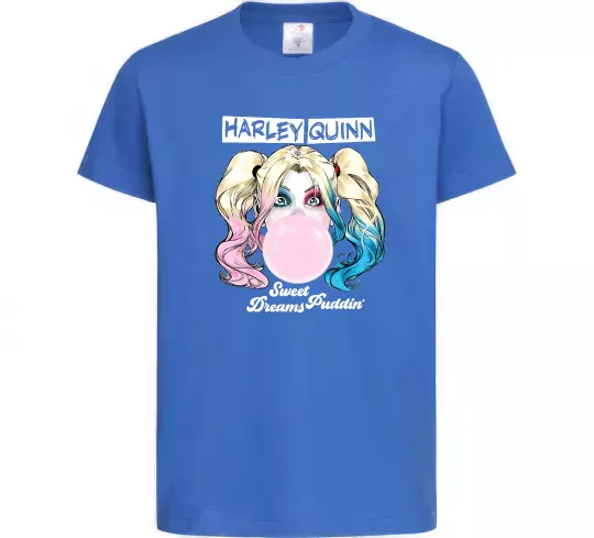 Дитяча футболка Harley Quinn з жуйкою Яскраво-синій фото