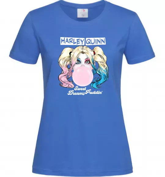 Женская футболка Harley Quinn з жуйкою Ярко-синий фото