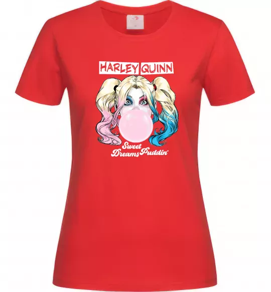 Женская футболка Harley Quinn з жуйкою Красный фото