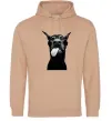 Чоловіча толстовка (худі) Доберман показує язик Пісочний Чоловіча толстовка (худі) Доберман показує язик Пісочний фото