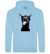 Мужская толстовка (худи) Доберман показує язик Голубой фото