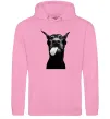Женская толстовка (худи) Доберман показує язик Розовый фото