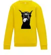 Детский Свитшот Доберман показує язик Солнечно желтый фото
