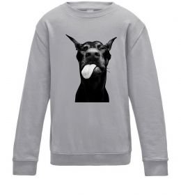 Дитячий світшот Доберман показує язик