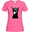 Жіноча футболка Доберман показує язик Яскраво-рожевий Жіноча футболка Доберман показує язик Яскраво-рожевий фото