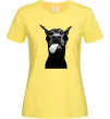 Жіноча футболка Доберман показує язик Лимонний Жіноча футболка Доберман показує язик Лимонний фото