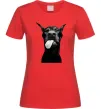 Жіноча футболка Доберман показує язик Червоний Жіноча футболка Доберман показує язик Червоний фото