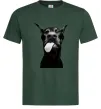Мужская футболка Доберман показує язик Темно-зеленый фото