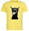 Мужская футболка Доберман показує язик Лимонный фото