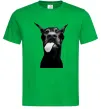 Мужская футболка Доберман показує язик Зеленый фото