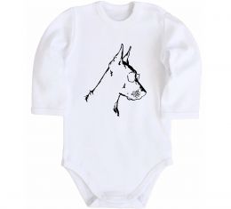 Дитячий бодік Доберман в окулярах