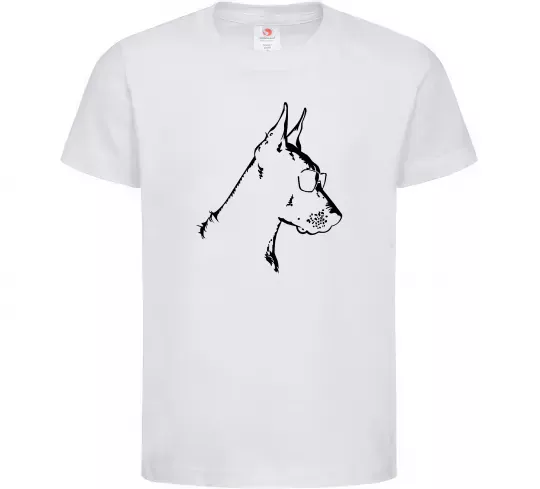 Детская футболка Доберман в окулярах Белый фото