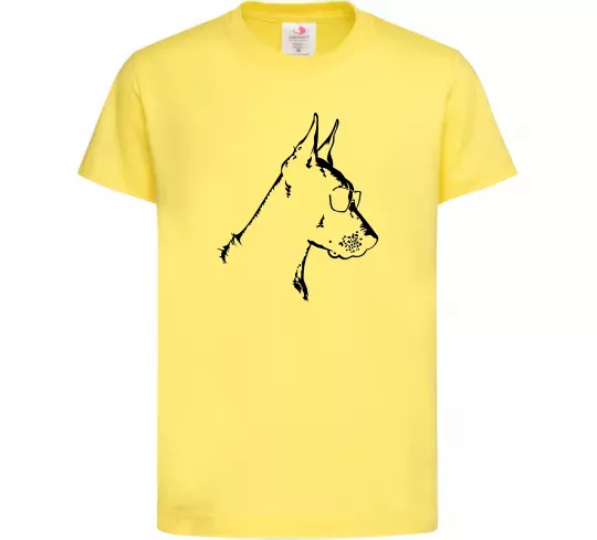 Детская футболка Доберман в окулярах Лимонный фото