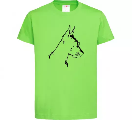 Детская футболка Доберман в окулярах Лаймовый фото