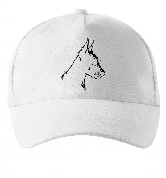 Кепка Доберман в окулярах Білий фото