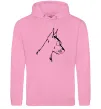 Мужская толстовка (худи) Доберман в окулярах Розовый фото