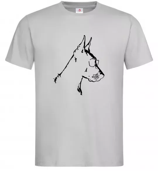 Мужская футболка Доберман в окулярах Серый фото