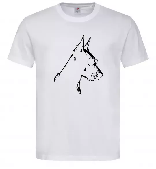 Мужская футболка Доберман в окулярах Белый фото