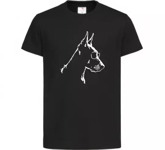 Детская футболка Доберман в окулярах Черный фото