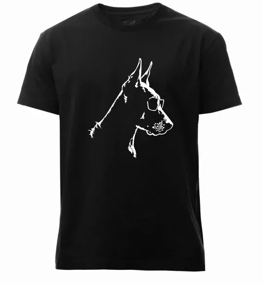 Мужская премиум футболка Доберман в окулярах Черный фото