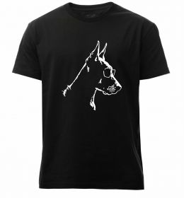 Мужская премиум футболка Доберман в окулярах