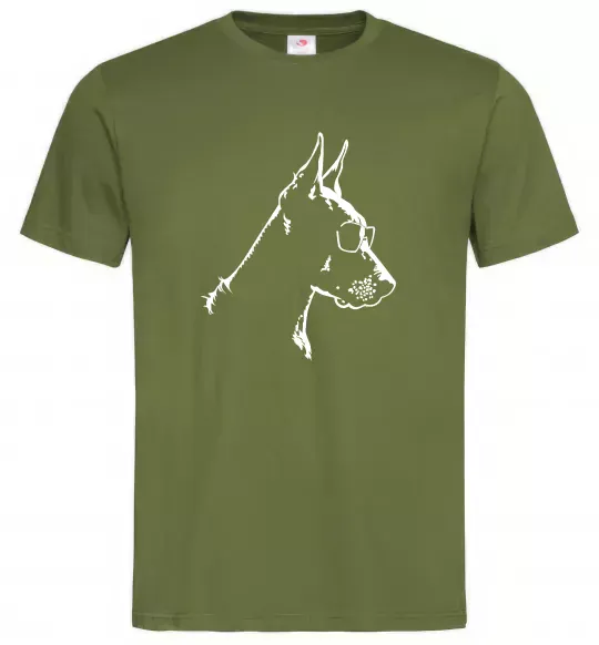 Мужская футболка Доберман в окулярах Оливковый фото